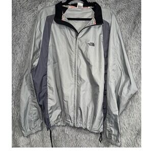 Y2K North Face Mens Lightweight Windbreaker Jacket Silver Gray Tekware Tech